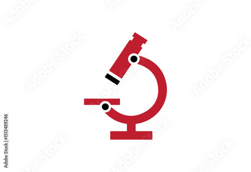 Microscope icon design, scientific research vector, laboratory equipment symbol, science logo, magnification tool illustration, biology study graphic, modern lab design