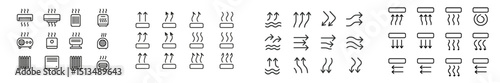 Heating equipment icons representing various heating methods for winter installations