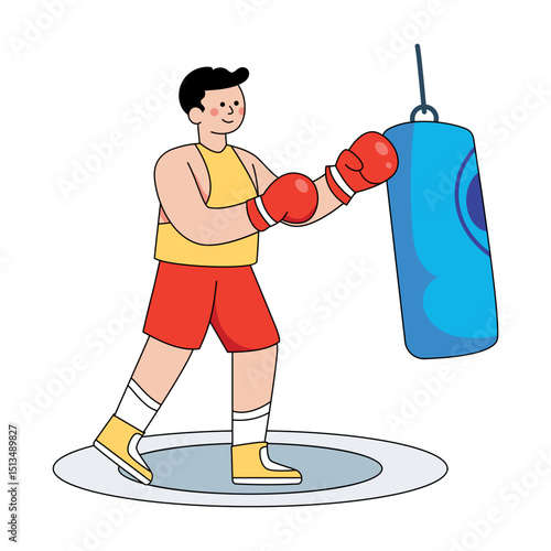 A modern design illustration of punching bag