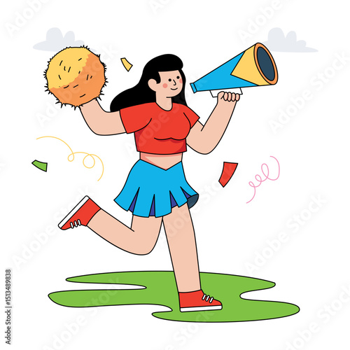 A beautiful design illustration of cheerleader 