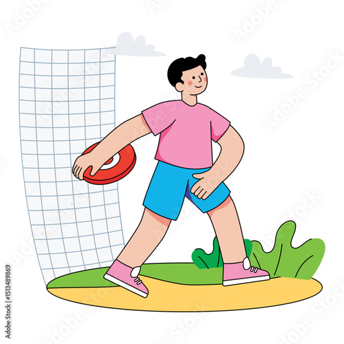 Modern design illustration of discus throw 