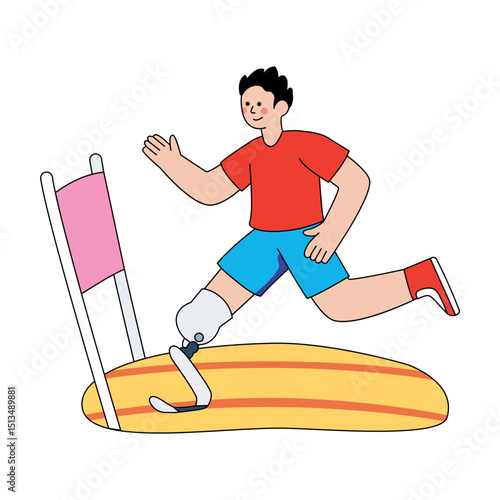 An editable design illustration of Olympic runner