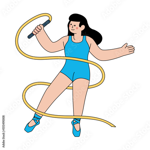 A flat design illustration of jumping rope 