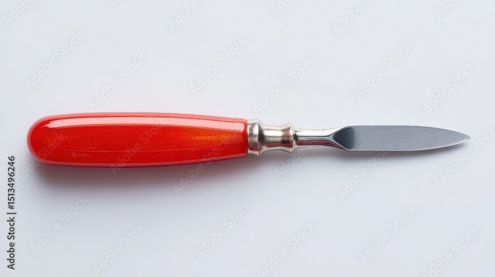 Obraz premium Oil Painting Palette Knife with Red Handle