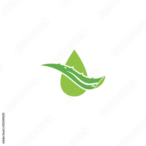 aloe vera green leaf logo and vector template
