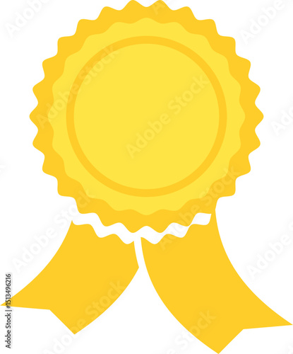 Golden medal stamp for success and achievements for victory win at a contest or competition.