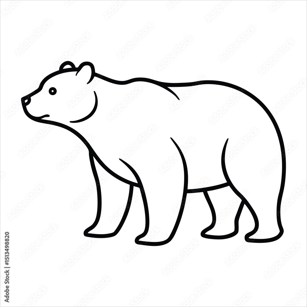 Fototapeta premium Line art of bear.