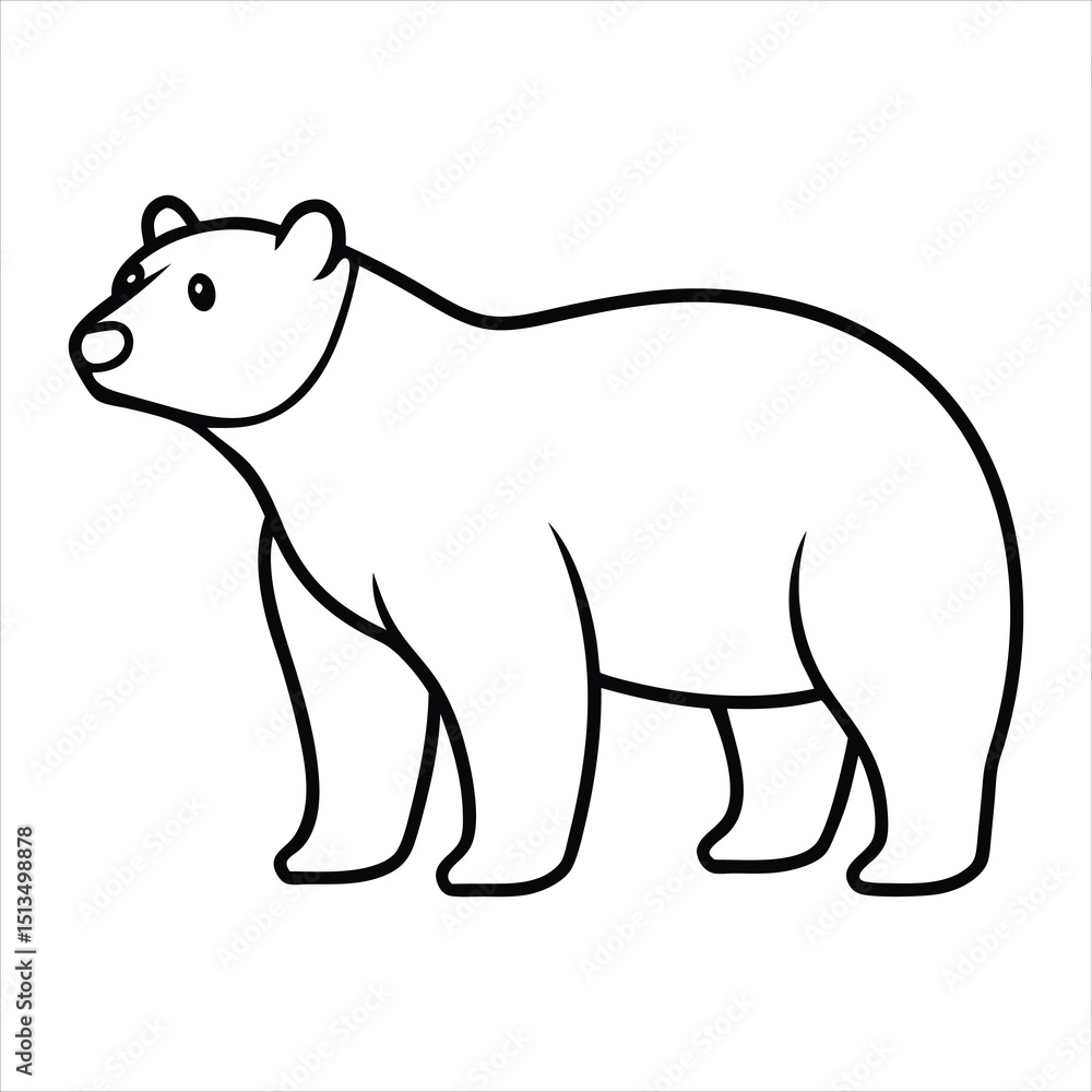 Fototapeta premium Line art of bear.