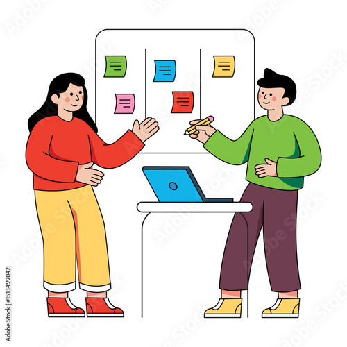 Modern design illustration of task board 