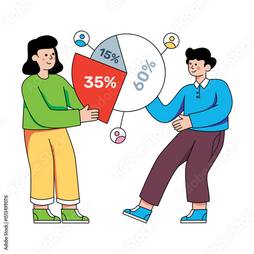 Business shareholder illustration, editable vector 