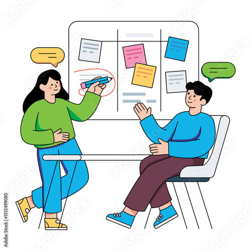 Modern design illustration of task board 