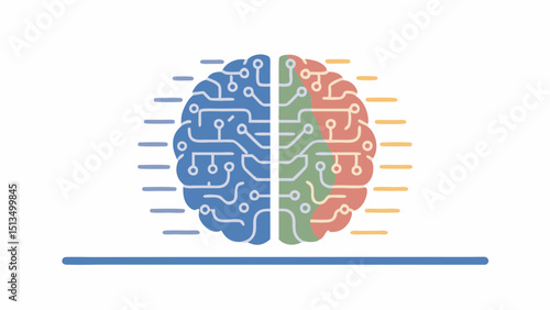 Brain Hemispheres Concept Illustration Left Logic Right Creativity Thinking Brainpower Mindset Knowledge