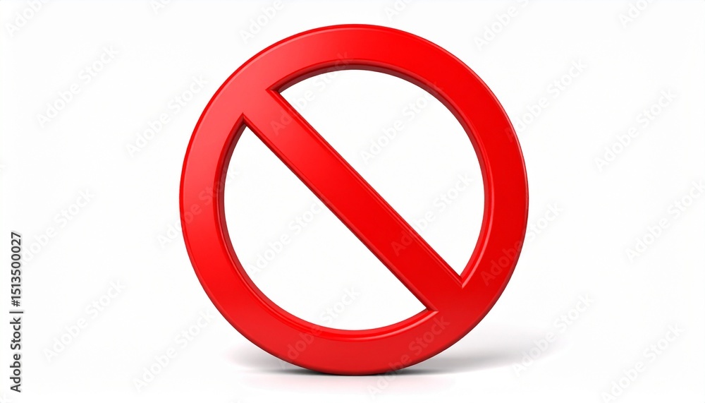 Prohibited sign,refusal denial warning and symbol on white Prohibited sign,refusal denial warning and symbol on white