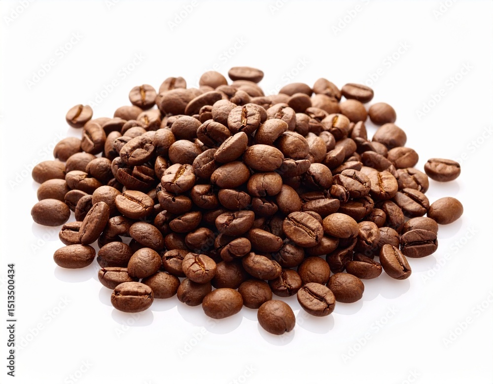 pile of coffee beans isolated on white pile of coffee beans isolated on white