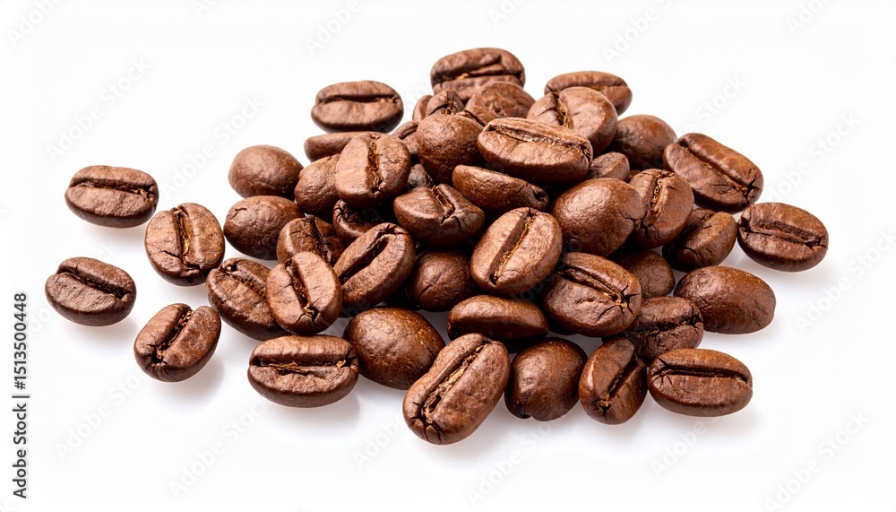 pile of coffee beans isolated on white pile of coffee beans isolated on white
