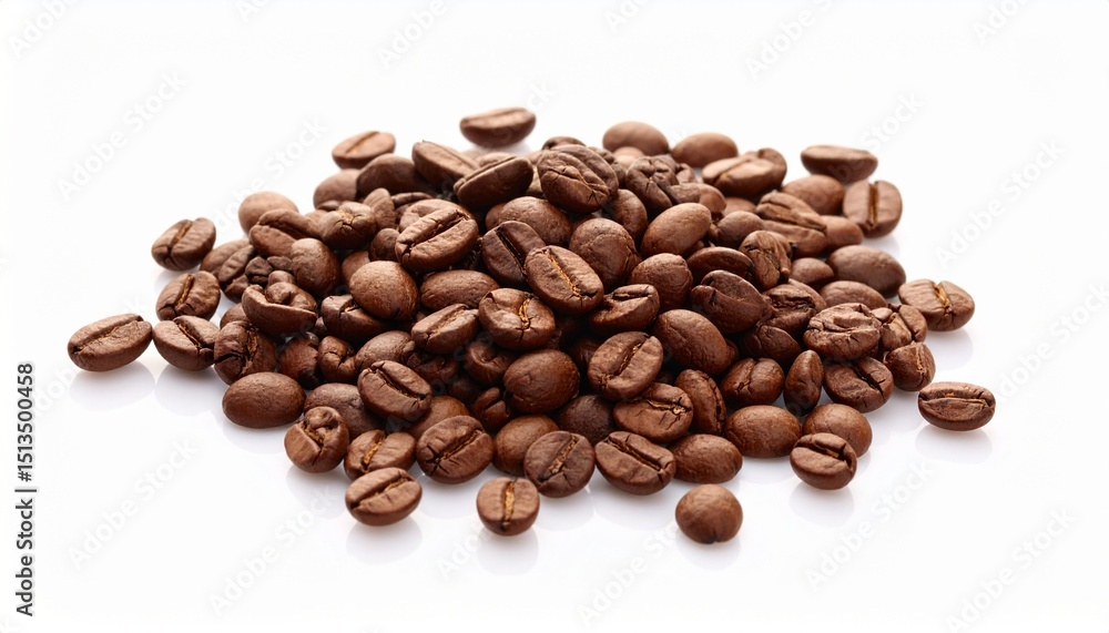 Naklejka premium pile of coffee beans isolated on white