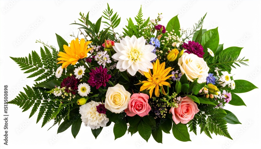 Fototapeta premium Bouquet of Flowers PNG for Floral Designs Plants Leaves
