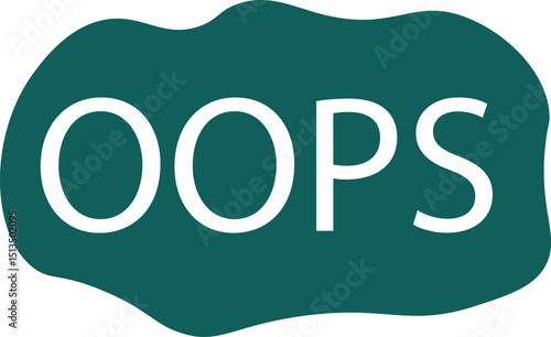 Oops Word on Green Blob Background