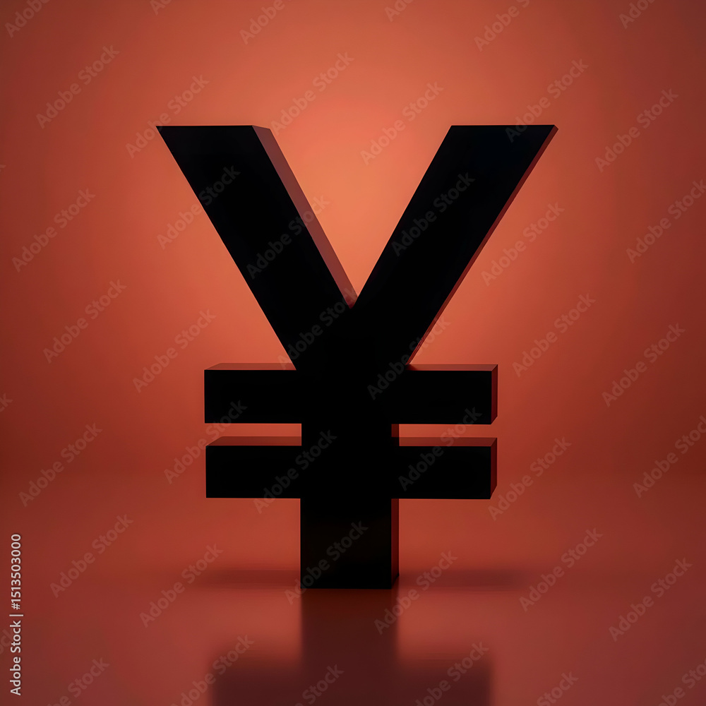 Obraz premium Currency Symbol on Reflective Surface - Economic Finance