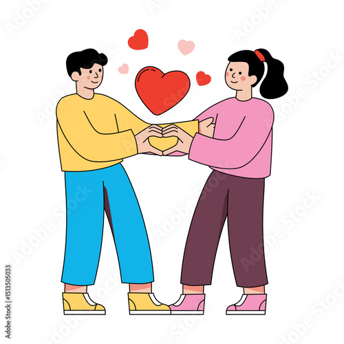 Beautiful design illustration of romantic pose