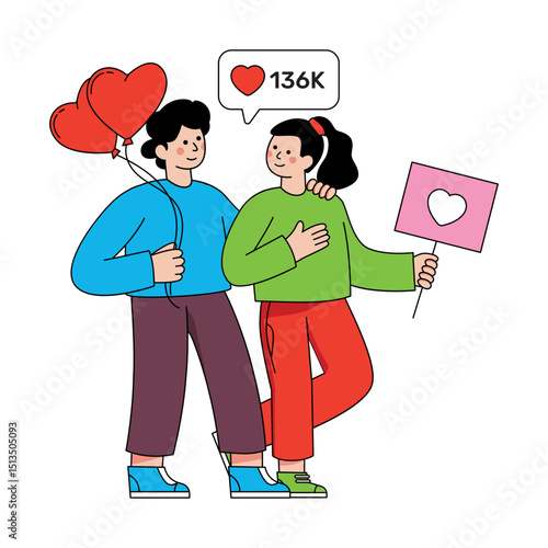 Modern design illustration of expressing love 