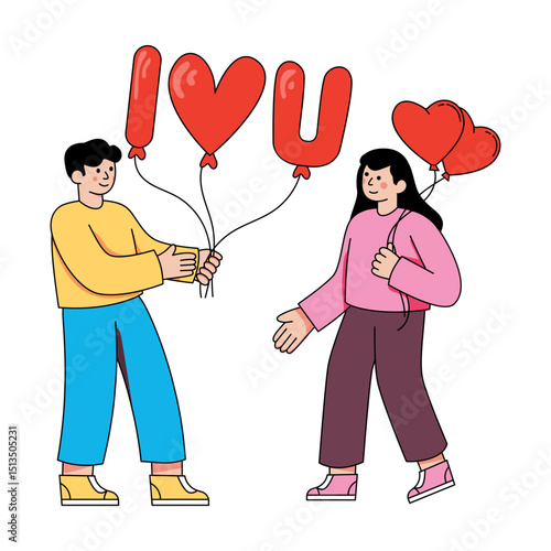 Beautiful design illustration of I love you