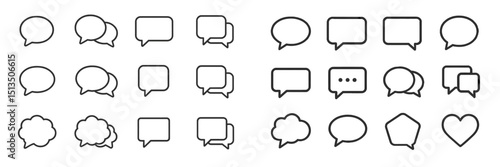 Various speech bubble designs in different styles and shapes suitable for graphic use and creative projects