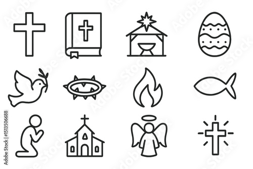 Religious symbols and icons showcasing faith and spirituality in various forms of worship and celebration