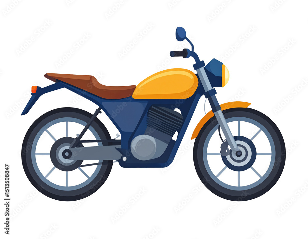 Obraz premium Flat Vector Icon of Modern Motorcycle