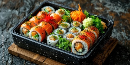 Colorful Sushi Bento Box - Fresh and Appealing