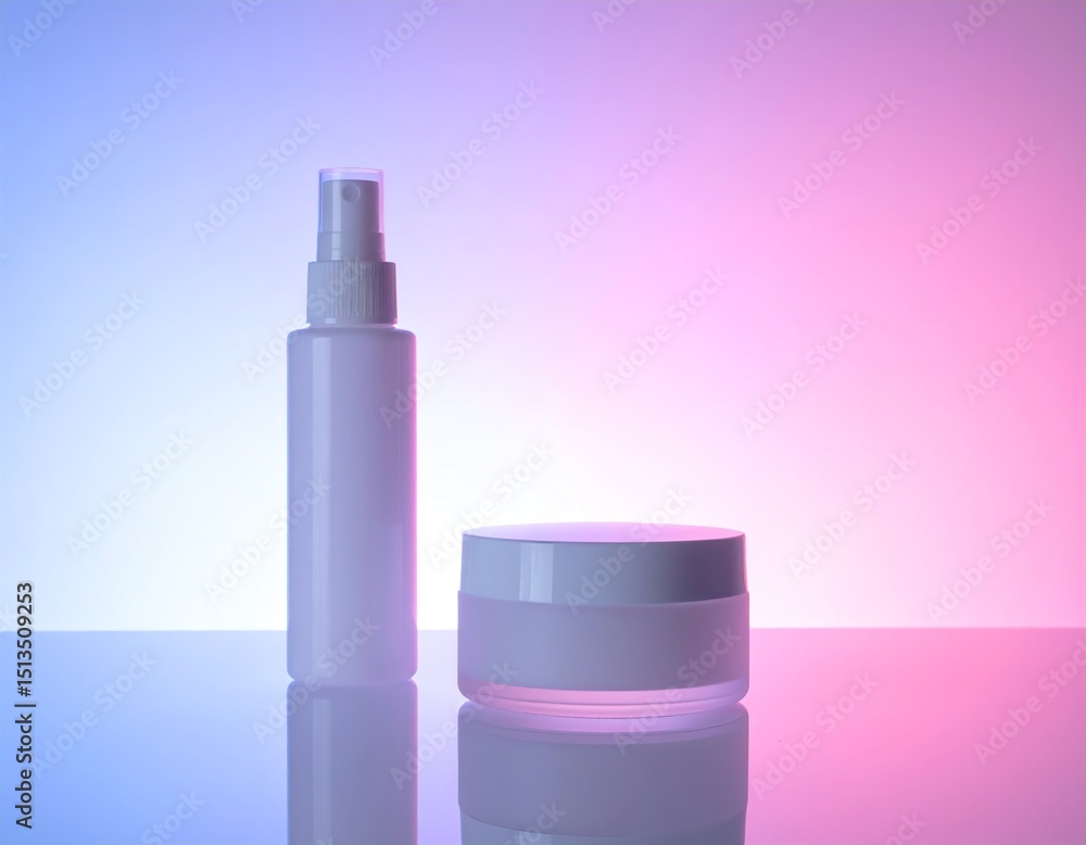 Cosmetic Packaging on Gradient Background Cosmetic Packaging on Gradient Background