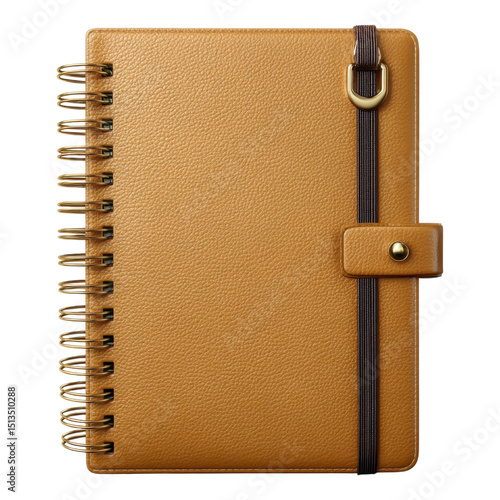 Elegant Tan Leather Spiral Notebook with Clasp Closure Ideal for Note Taking and Journaling
