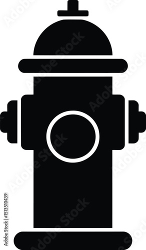 Black and White Fire Hydrant Silhouette – Minimalist Vector Illustration photo
