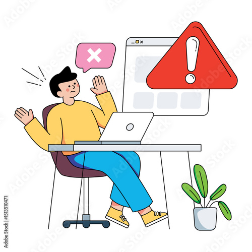 Modern design illustration of web error 