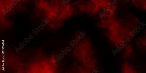Red steam on a black background, red hues glowing through a cloudy night sky, red smoke watercolor on black background, abstract red and black smoke clouds grunge background.