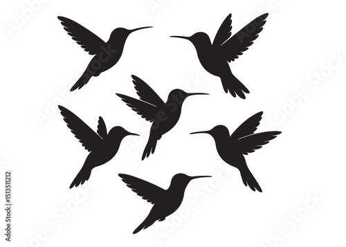 Hummingbird logo silhouette vector illustration,
hummingbird logo vector icon illustration, colibri flying bird logo vector silhouette, humming birds silhouette vector illustration on white background