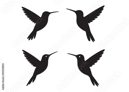 Hummingbird logo silhouette vector illustration,
hummingbird logo vector icon illustration, colibri flying bird logo vector silhouette, humming birds silhouette vector illustration on white background