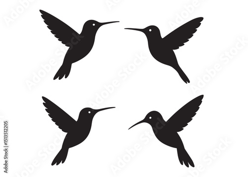 Hummingbird logo silhouette vector illustration,
hummingbird logo vector icon illustration, colibri flying bird logo vector silhouette, humming birds silhouette vector illustration on white background