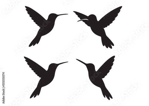 Hummingbird logo silhouette vector illustration,
hummingbird logo vector icon illustration, colibri flying bird logo vector silhouette, humming birds silhouette vector illustration on white background