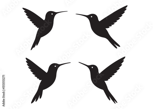 Hummingbird logo silhouette vector illustration,
hummingbird logo vector icon illustration, colibri flying bird logo vector silhouette, humming birds silhouette vector illustration on white background