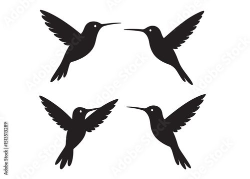 Hummingbird logo silhouette vector illustration,
hummingbird logo vector icon illustration, colibri flying bird logo vector silhouette, humming birds silhouette vector illustration on white background