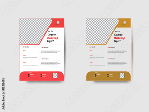 Creative Flyer Layout  Modern Business Corporate Brochure Flyer Design Template Corporate business flyer template design set with blue, orange, red and yellow color. marketing.