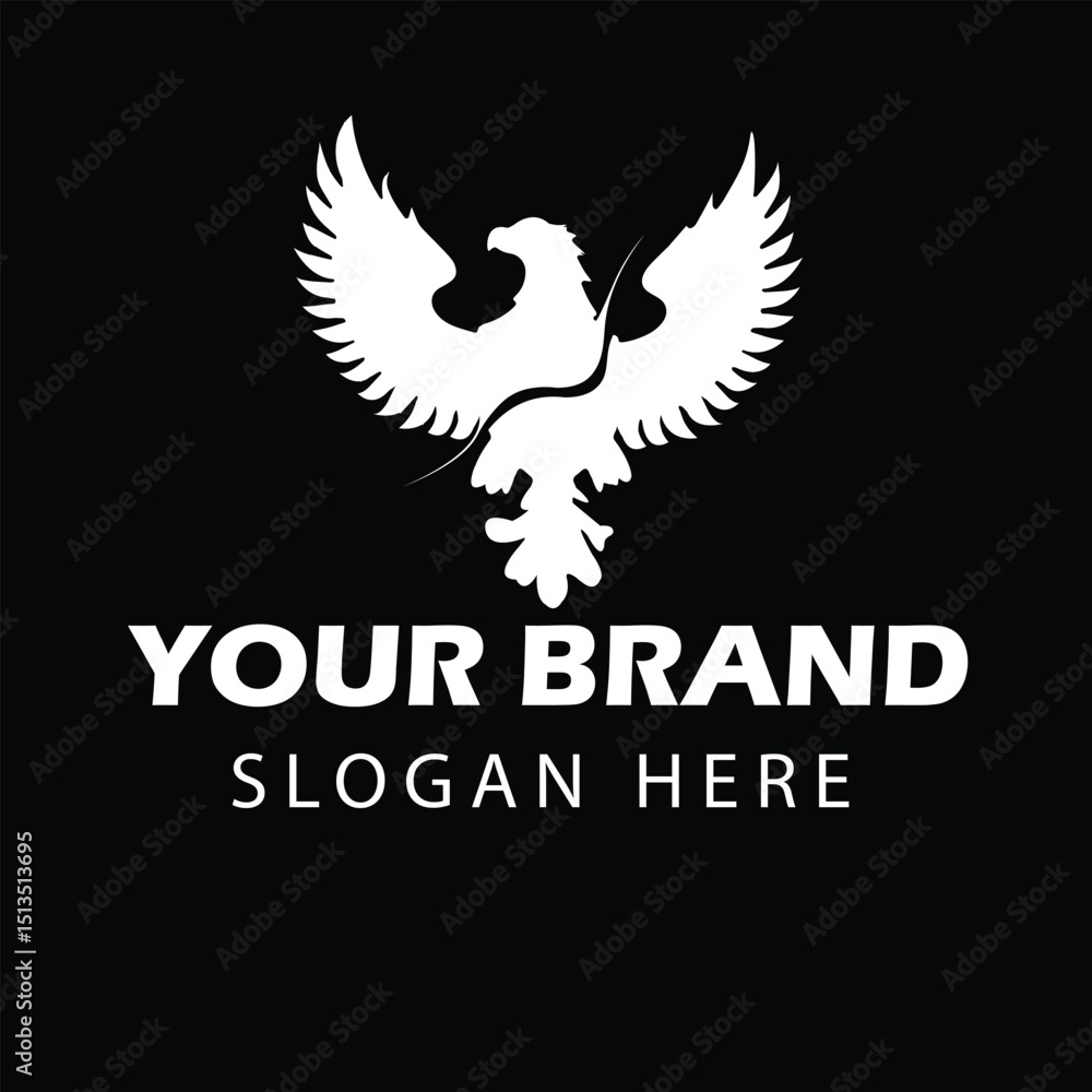 Obraz premium Minimalist Vector Eagle Logo – Bold Corporate Emblem Design