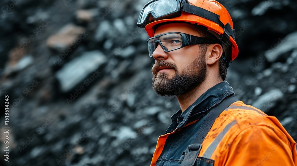 Coal Miner Portrait Safety Gear Hard Hat Industrial Worker Coal Miner Portrait Safety Gear Hard Hat Industrial Worker