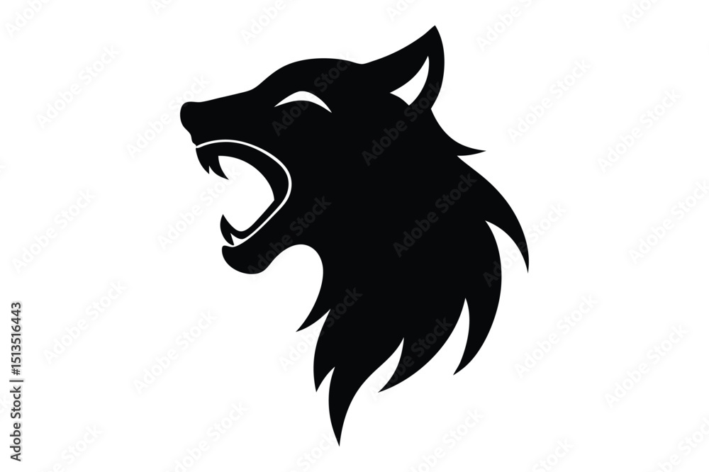 Obraz premium Artistic wolf head silhouette for posters, tattoos, and decals