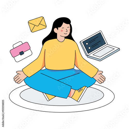 A unique design illustration of work life balance 