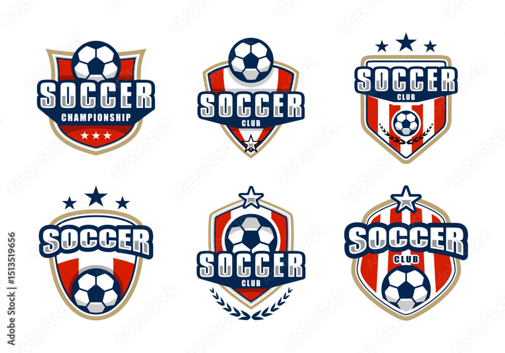 Fototapeta premium soccer logo collection badge set