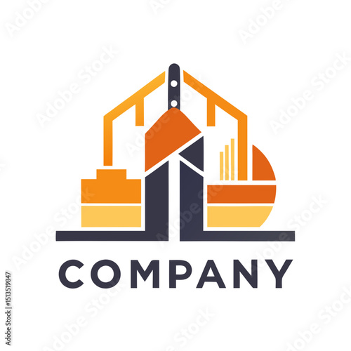 Abstract financial company logo design featuring stylized data elements