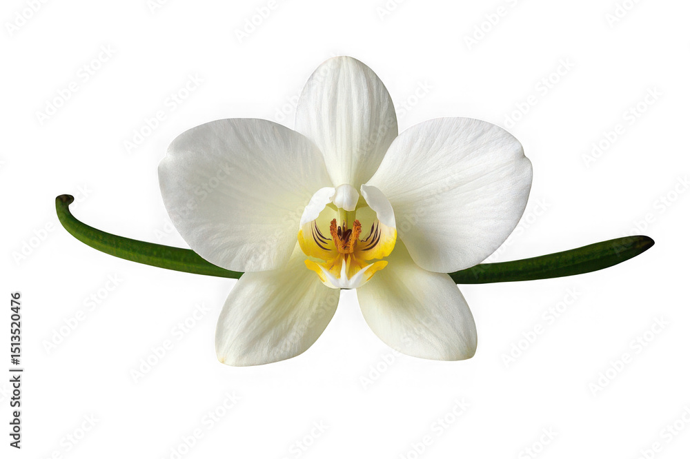 Fototapeta premium White phalaenopsis orchid flower isolated on transparent background