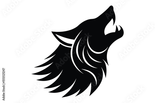 Wolf head silhouette vector with bold strokes for strong visuals
